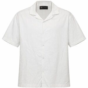 West 49 Button Down Shirt Mens Size Large White Linen Blend Short Sleeve Vacatio
